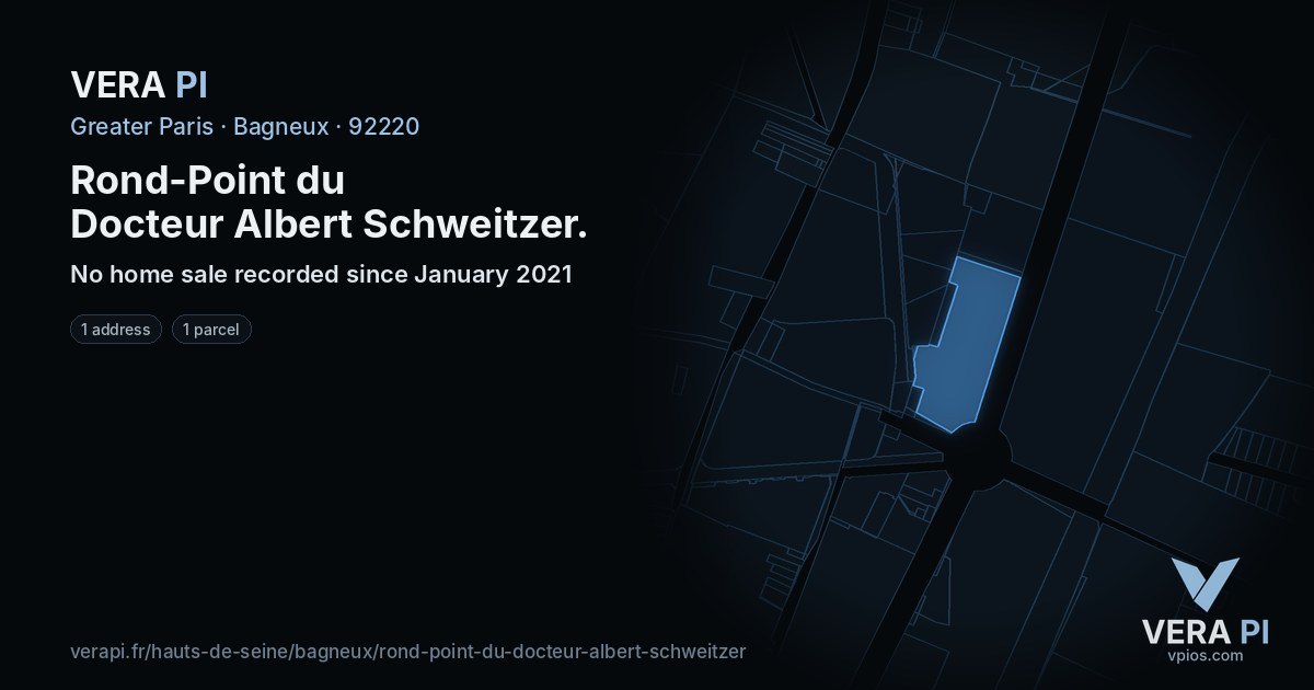 Rond-Point du Docteur Albert Schweitzer, Bagneux at night – every parcel coloured by the prices around it, the street's own parcels lit