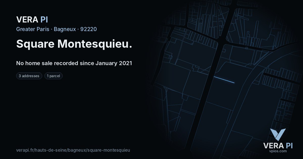 Square Montesquieu, Bagneux at night – every parcel coloured by the prices around it, the street's own parcels lit