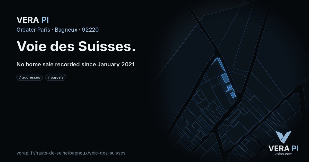 Voie des Suisses, Bagneux at night – every parcel coloured by the prices around it, the street's own parcels lit
