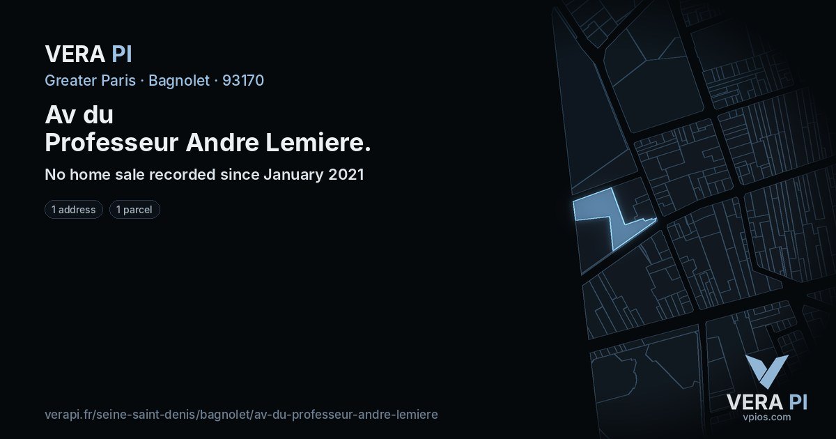 Av du Professeur Andre Lemiere, Bagnolet at night – every parcel coloured by the prices around it, the street's own parcels lit
