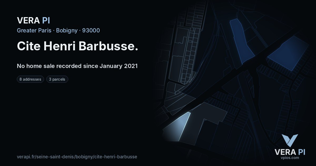 Cite Henri Barbusse, Bobigny at night – every parcel coloured by the prices around it, the street's own parcels lit