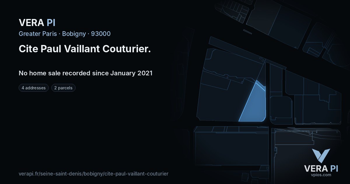 Cite Paul Vaillant Couturier, Bobigny at night – every parcel coloured by the prices around it, the street's own parcels lit