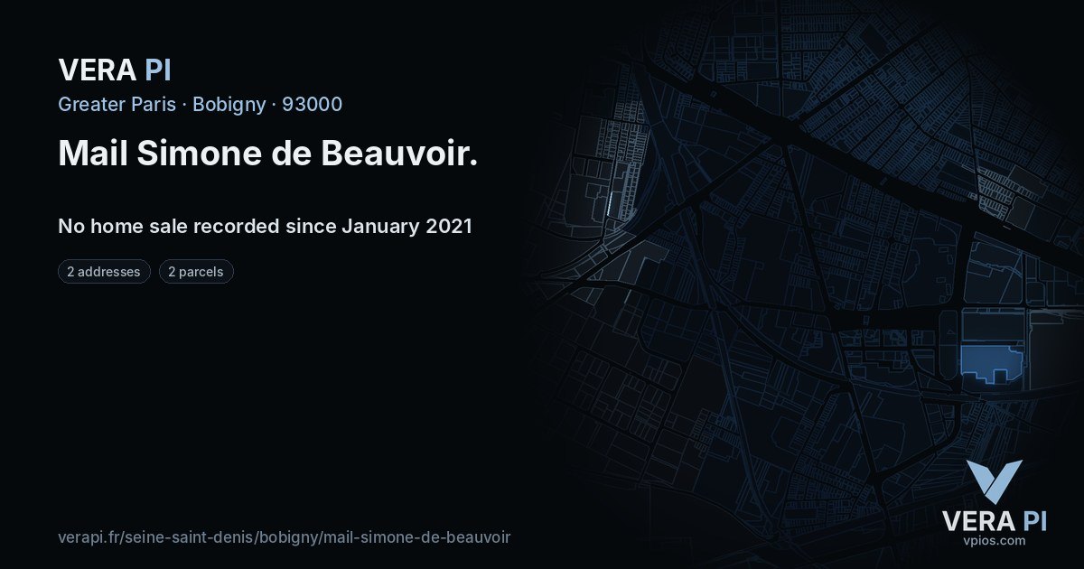 Mail Simone de Beauvoir, Bobigny at night – every parcel coloured by the prices around it, the street's own parcels lit