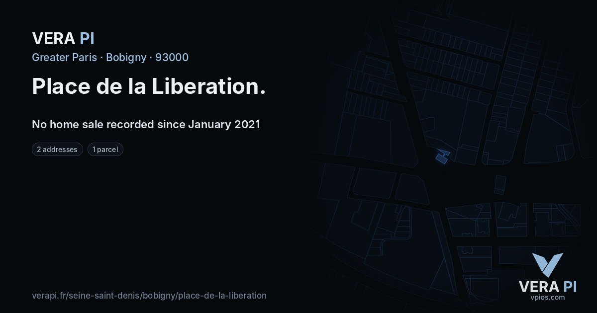 Place de la Liberation, Bobigny at night – every parcel coloured by the prices around it, the street's own parcels lit