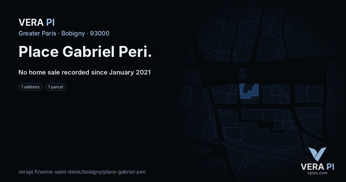 Place Gabriel Peri, Bobigny at night – every parcel coloured by the prices around it, the street's own parcels lit