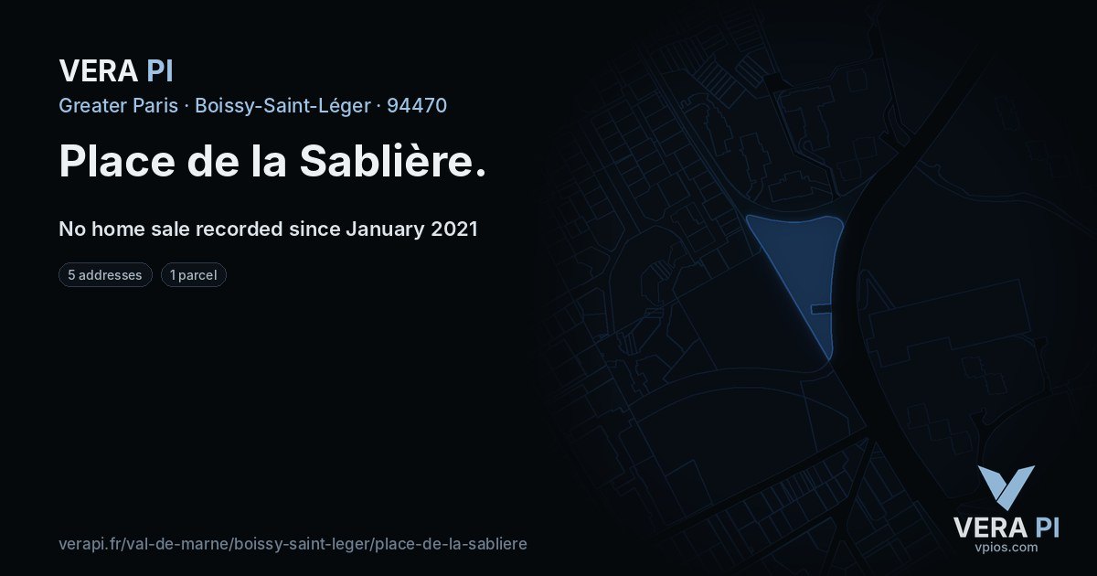 Place de la Sablière, Boissy-Saint-Léger at night – every parcel coloured by the prices around it, the street's own parcels lit