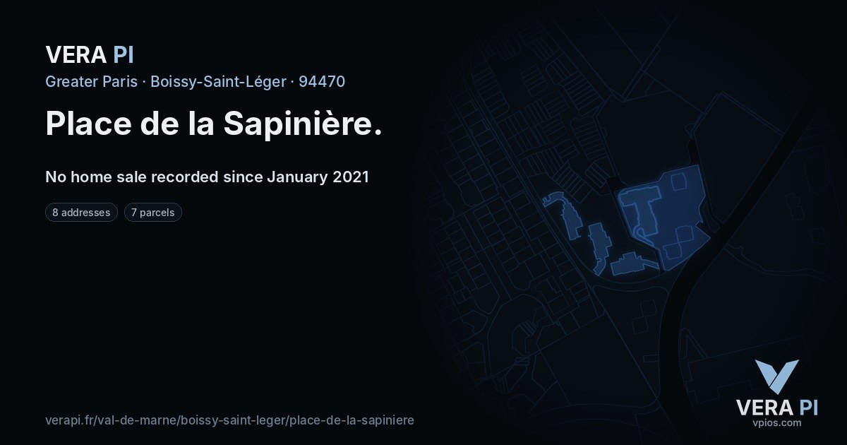 Place de la Sapinière, Boissy-Saint-Léger at night – every parcel coloured by the prices around it, the street's own parcels lit