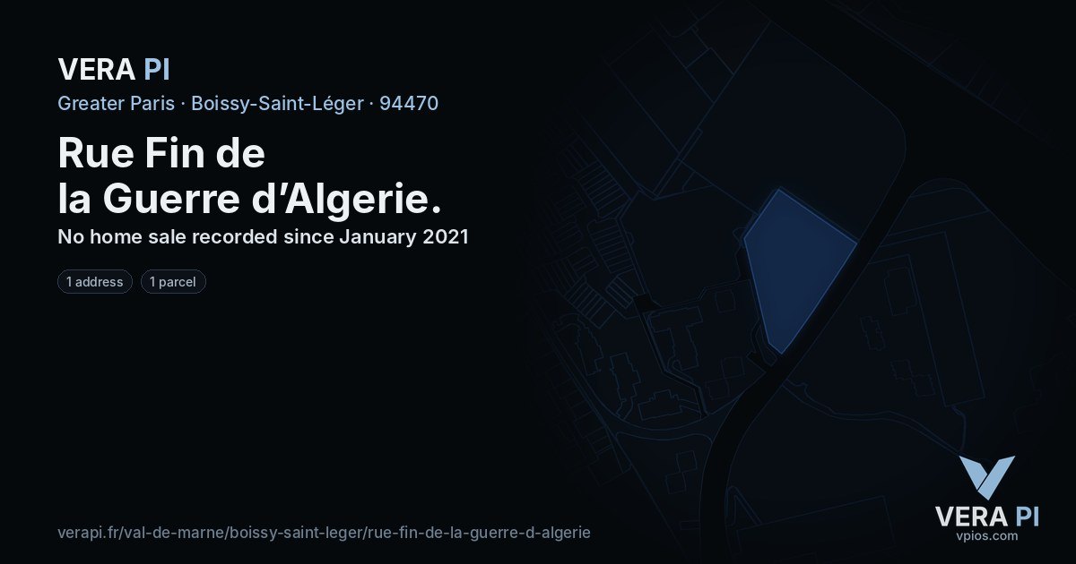 Rue Fin de la Guerre d’Algerie, Boissy-Saint-Léger at night – every parcel coloured by the prices around it, the street's own parcels lit