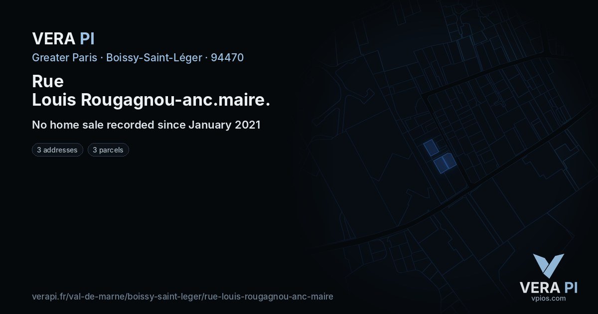 Rue Louis Rougagnou-anc.maire, Boissy-Saint-Léger at night – every parcel coloured by the prices around it, the street's own parcels lit
