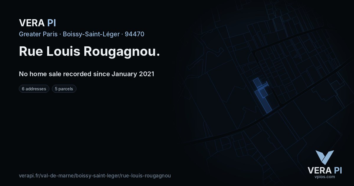 Rue Louis Rougagnou, Boissy-Saint-Léger at night – every parcel coloured by the prices around it, the street's own parcels lit