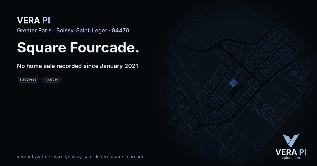 Square Fourcade, Boissy-Saint-Léger at night – every parcel coloured by the prices around it, the street's own parcels lit