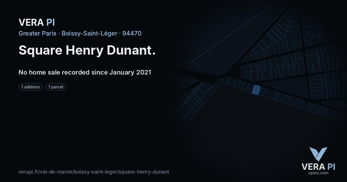 Square Henry Dunant, Boissy-Saint-Léger at night – every parcel coloured by the prices around it, the street's own parcels lit