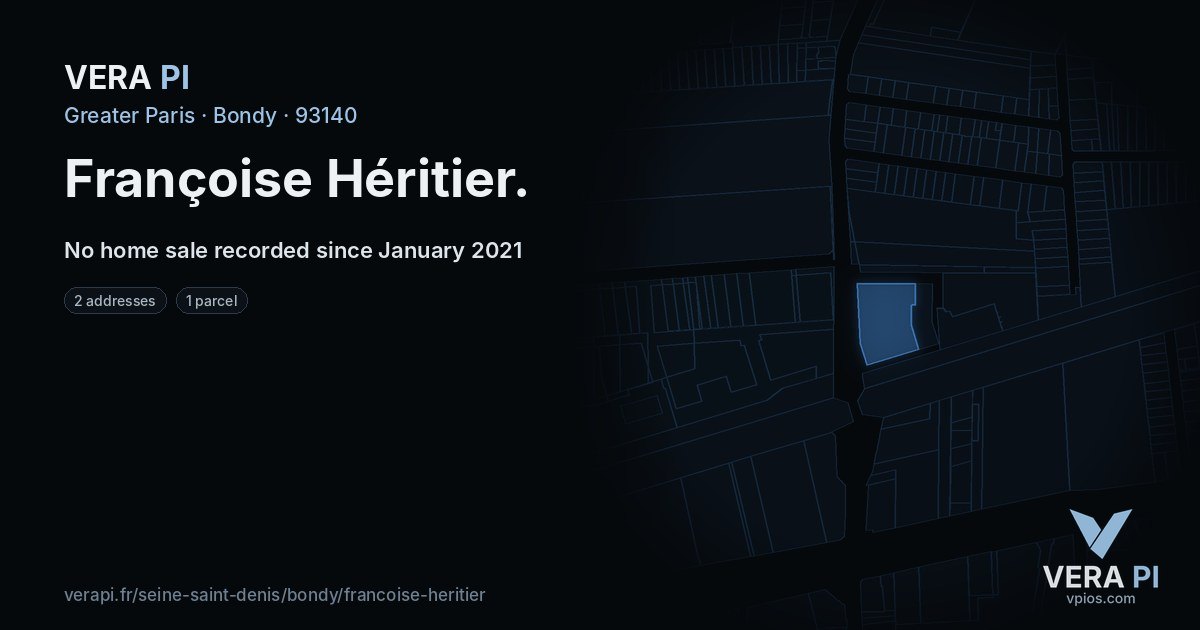 Françoise Héritier, Bondy at night – every parcel coloured by the prices around it, the street's own parcels lit