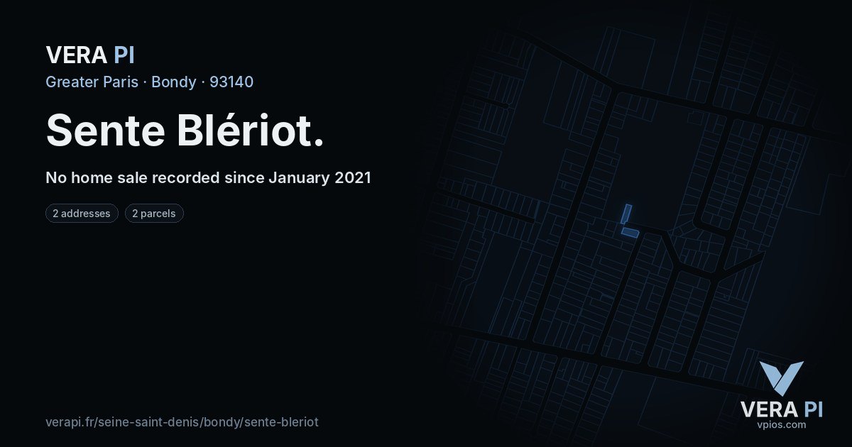 Sente Blériot, Bondy at night – every parcel coloured by the prices around it, the street's own parcels lit