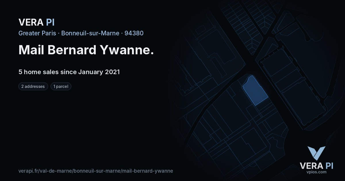 Mail Bernard Ywanne, Bonneuil-sur-Marne at night – every parcel coloured by the prices around it, the street's own parcels lit