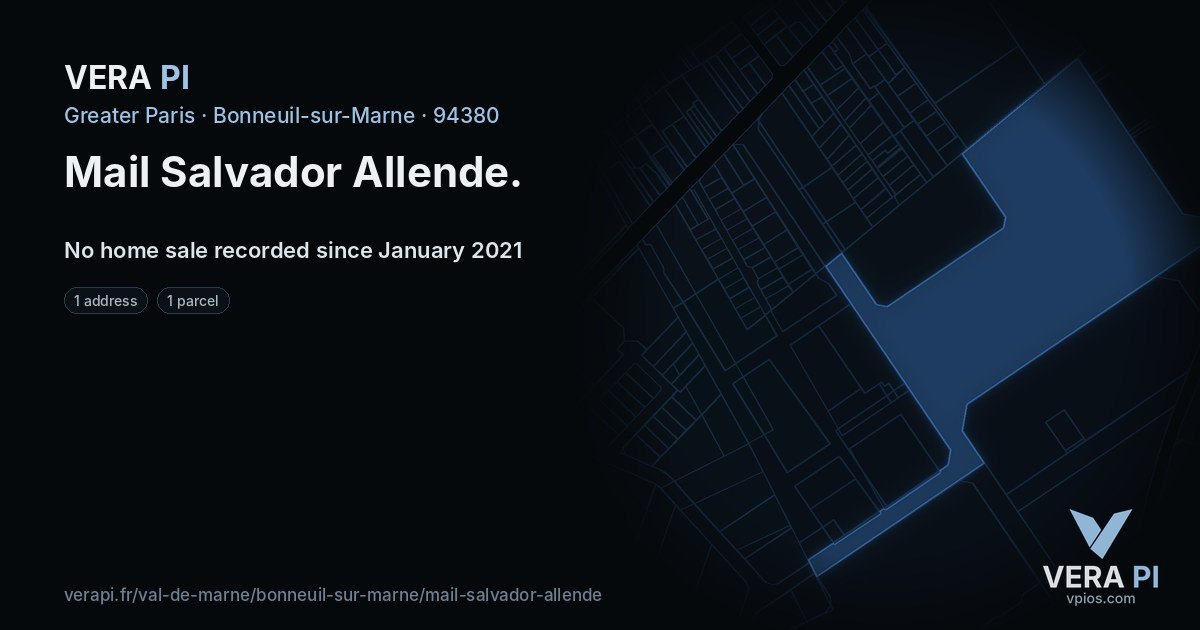 Mail Salvador Allende, Bonneuil-sur-Marne at night – every parcel coloured by the prices around it, the street's own parcels lit