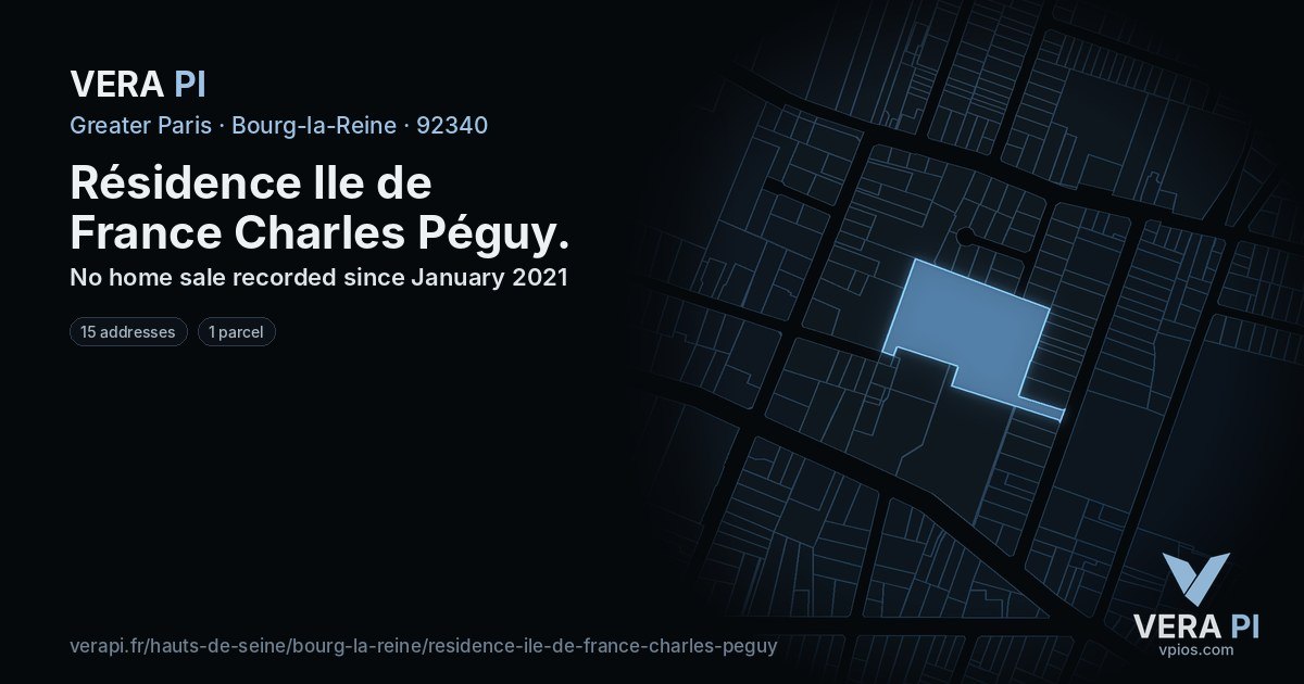Résidence Ile de France Charles Péguy, Bourg-la-Reine at night – every parcel coloured by the prices around it, the street's own parcels lit