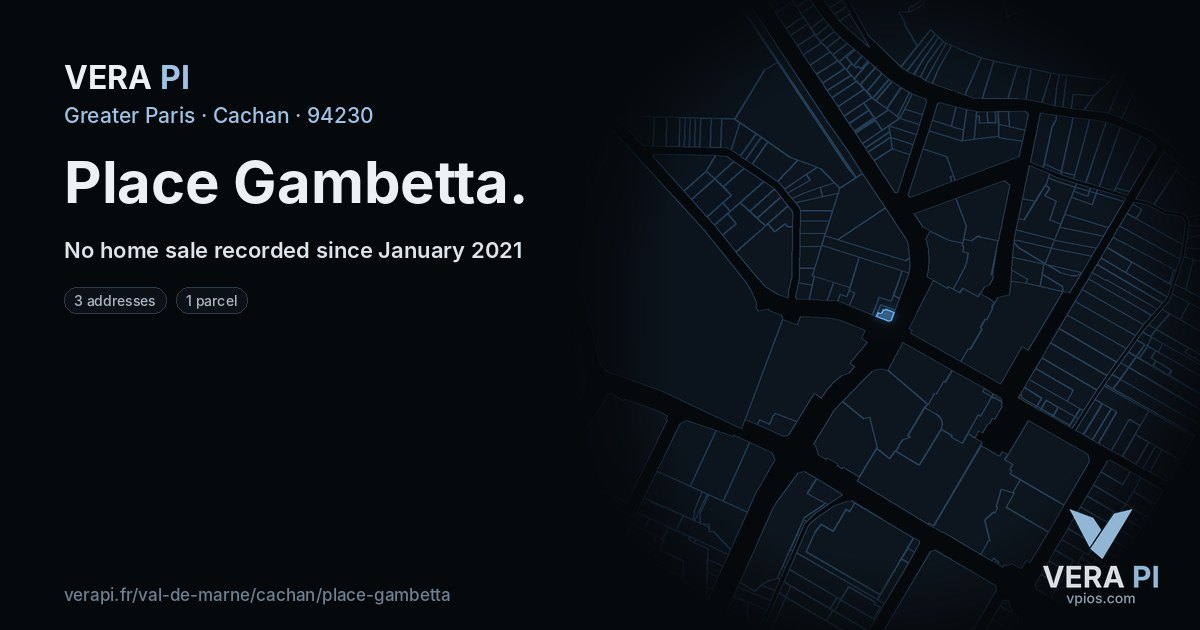 Place Gambetta, Cachan at night – every parcel coloured by the prices around it, the street's own parcels lit
