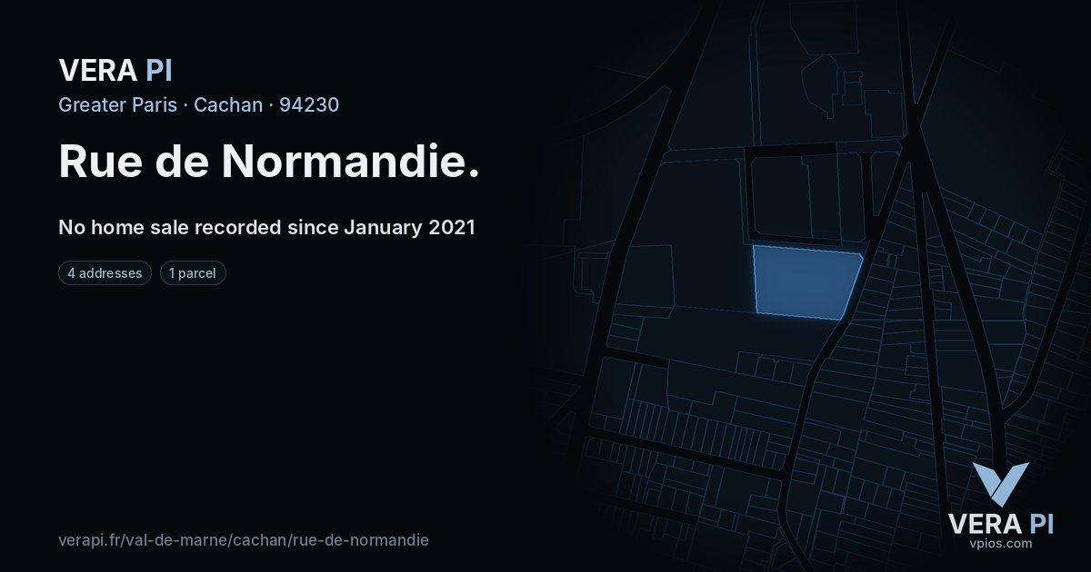 Rue de Normandie, Cachan at night – every parcel coloured by the prices around it, the street's own parcels lit