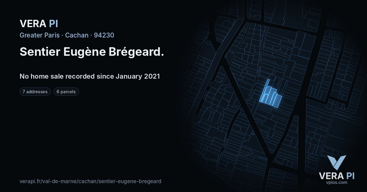 Sentier Eugène Brégeard, Cachan at night – every parcel coloured by the prices around it, the street's own parcels lit