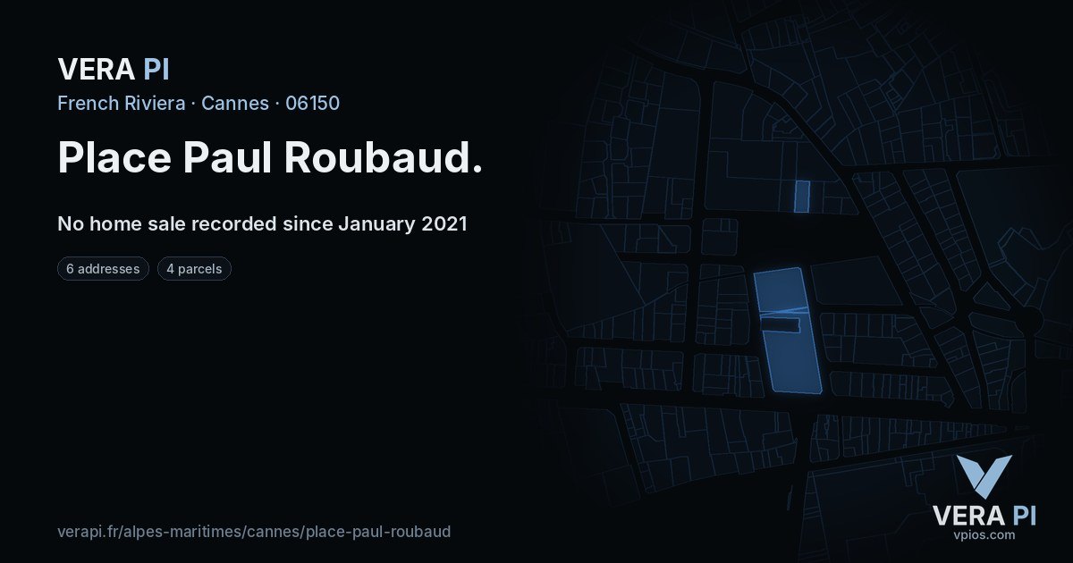 Place Paul Roubaud, Cannes at night – every parcel coloured by the prices around it, the street's own parcels lit