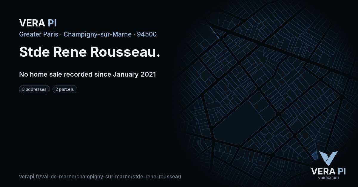 Stde Rene Rousseau, Champigny-sur-Marne at night – every parcel coloured by the prices around it, the street's own parcels lit