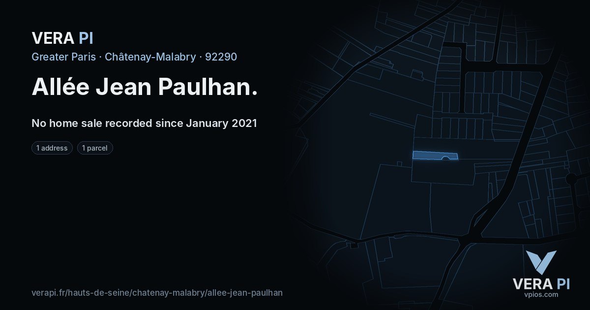 Allée Jean Paulhan, Châtenay-Malabry at night – every parcel coloured by the prices around it, the street's own parcels lit