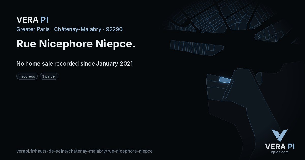 Rue Nicephore Niepce, Châtenay-Malabry at night – every parcel coloured by the prices around it, the street's own parcels lit
