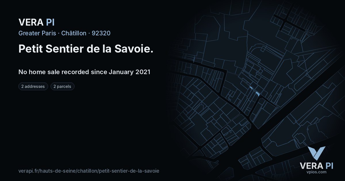 Petit Sentier de la Savoie, Châtillon at night – every parcel coloured by the prices around it, the street's own parcels lit