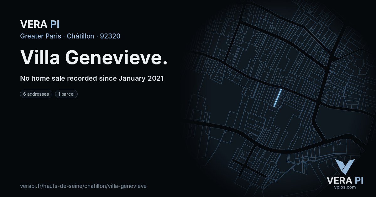 Villa Genevieve, Châtillon at night – every parcel coloured by the prices around it, the street's own parcels lit