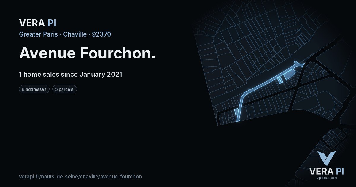 Avenue Fourchon, Chaville at night – every parcel coloured by the prices around it, the street's own parcels lit