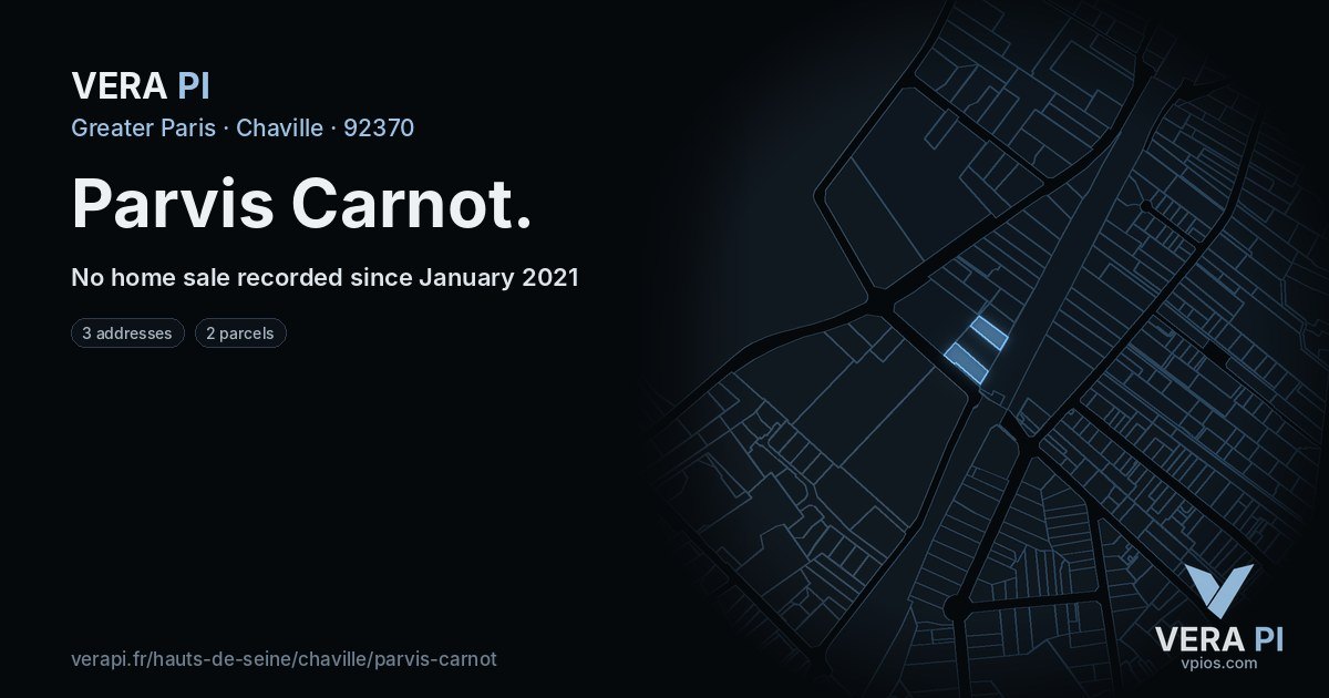 Parvis Carnot, Chaville at night – every parcel coloured by the prices around it, the street's own parcels lit