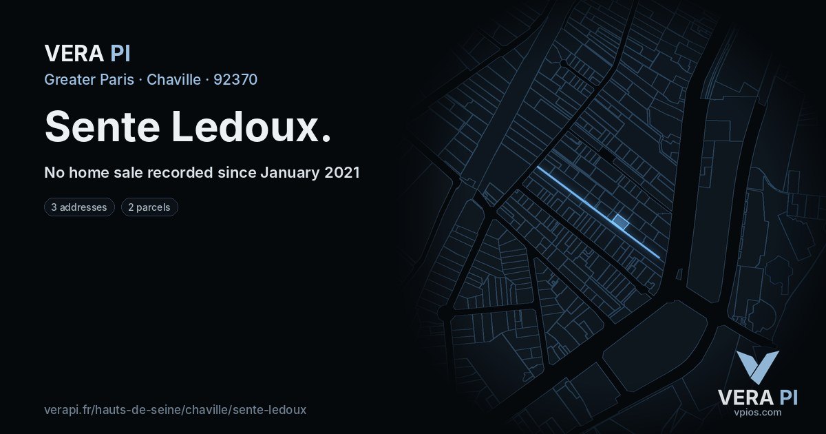 Sente Ledoux, Chaville at night – every parcel coloured by the prices around it, the street's own parcels lit