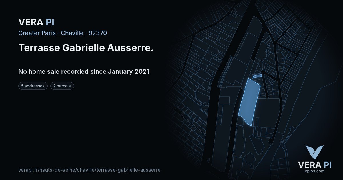 Terrasse Gabrielle Ausserre, Chaville at night – every parcel coloured by the prices around it, the street's own parcels lit