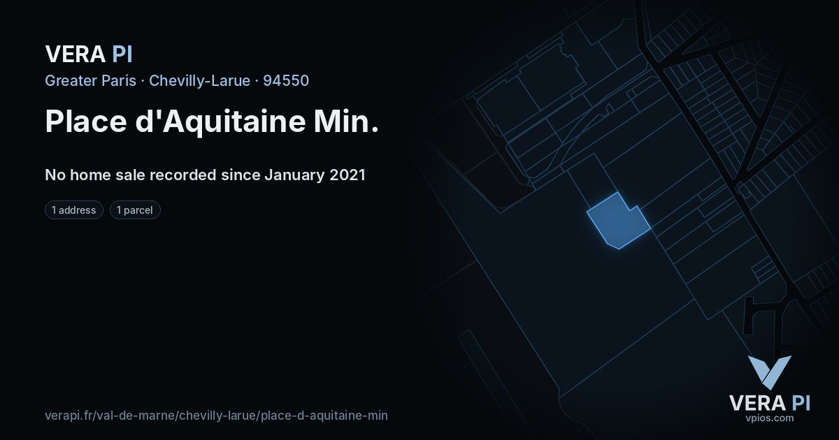 Place d'Aquitaine Min, Chevilly-Larue at night – every parcel coloured by the prices around it, the street's own parcels lit