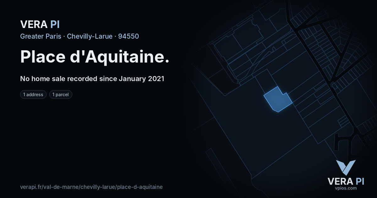 Place d'Aquitaine, Chevilly-Larue at night – every parcel coloured by the prices around it, the street's own parcels lit