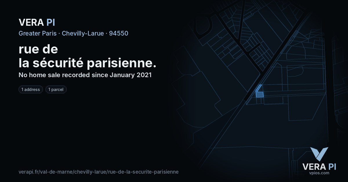 rue de la sécurité parisienne, Chevilly-Larue at night – every parcel coloured by the prices around it, the street's own parcels lit