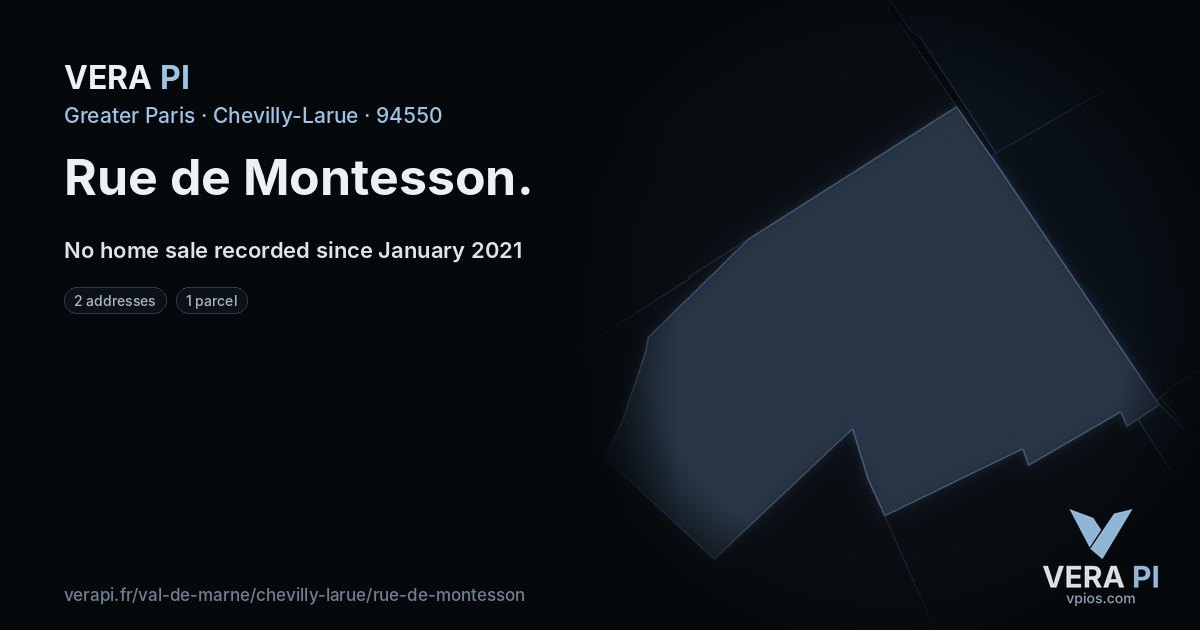 Rue de Montesson, Chevilly-Larue at night – every parcel coloured by the prices around it, the street's own parcels lit