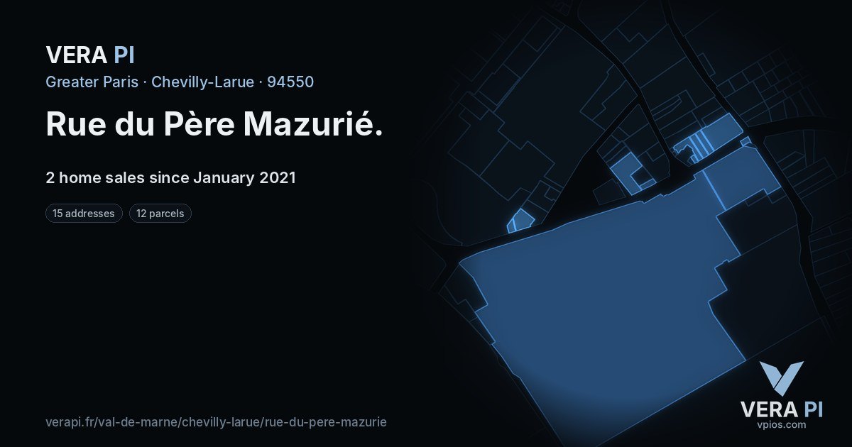 Rue du Père Mazurié, Chevilly-Larue at night – every parcel coloured by the prices around it, the street's own parcels lit