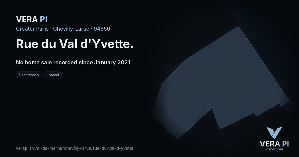 Rue du Val d'Yvette, Chevilly-Larue at night – every parcel coloured by the prices around it, the street's own parcels lit