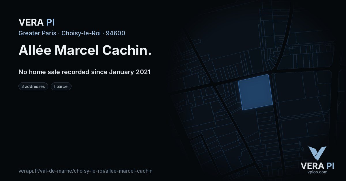 Allée Marcel Cachin, Choisy-le-Roi at night – every parcel coloured by the prices around it, the street's own parcels lit