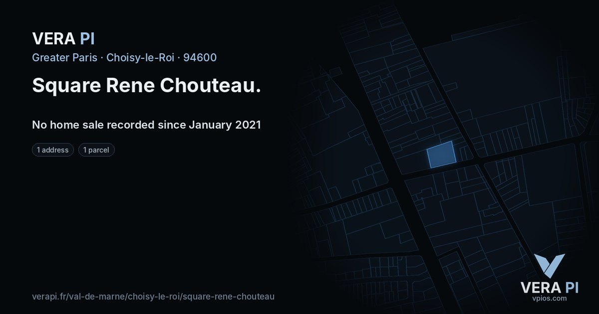 Square Rene Chouteau, Choisy-le-Roi at night – every parcel coloured by the prices around it, the street's own parcels lit