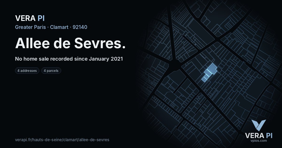 Allee de Sevres, Clamart at night – every parcel coloured by the prices around it, the street's own parcels lit