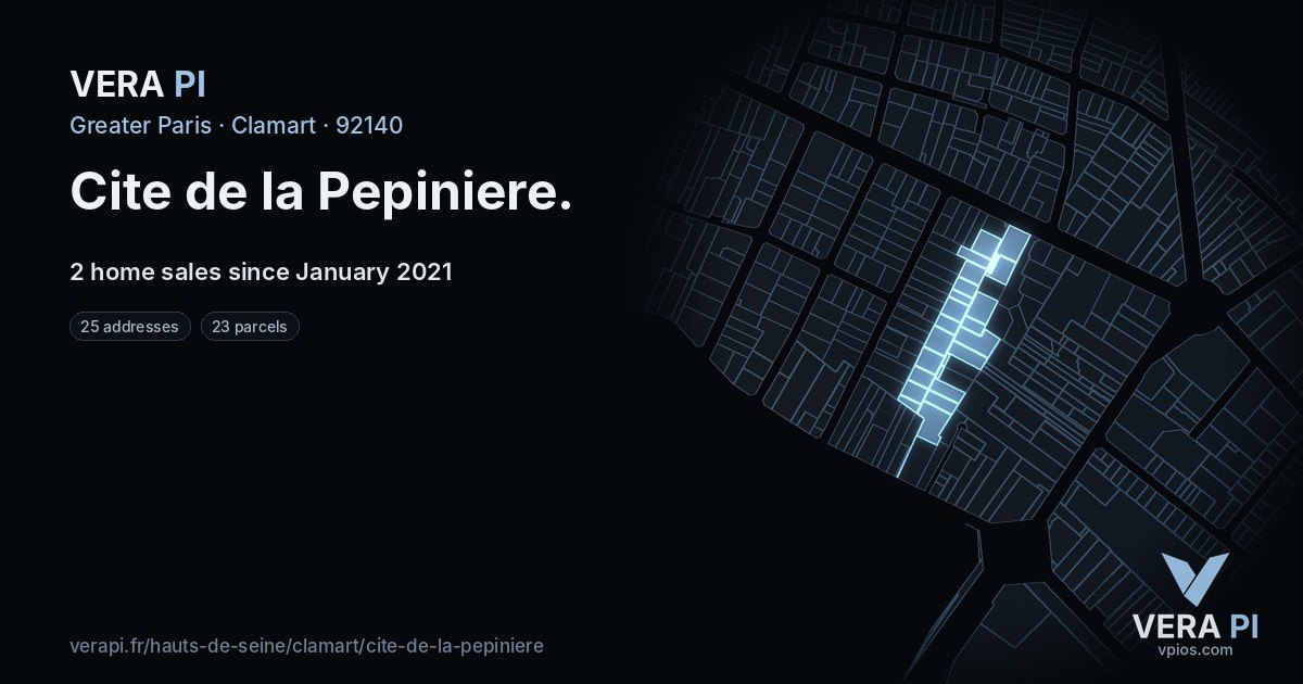 Cite de la Pepiniere, Clamart at night – every parcel coloured by the prices around it, the street's own parcels lit