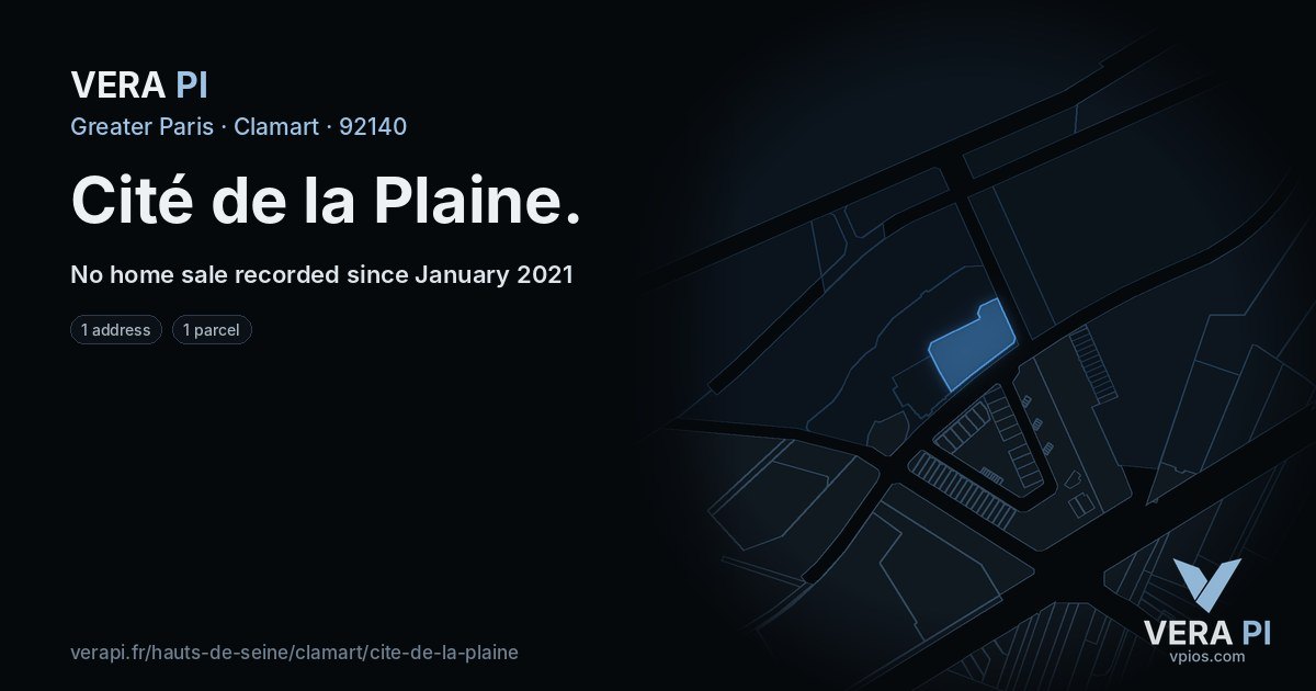 Cité de la Plaine, Clamart at night – every parcel coloured by the prices around it, the street's own parcels lit