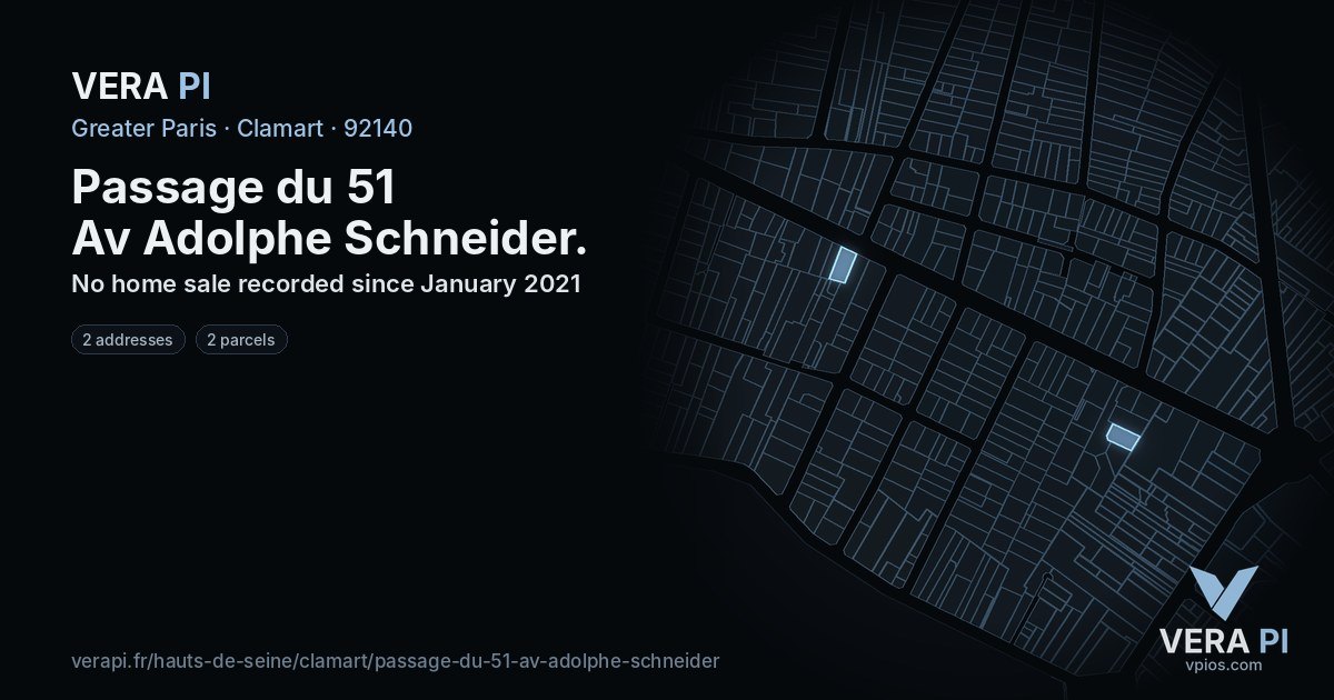 Passage du 51 Av Adolphe Schneider, Clamart at night – every parcel coloured by the prices around it, the street's own parcels lit
