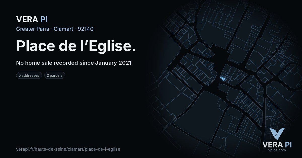 Place de l’Eglise, Clamart at night – every parcel coloured by the prices around it, the street's own parcels lit