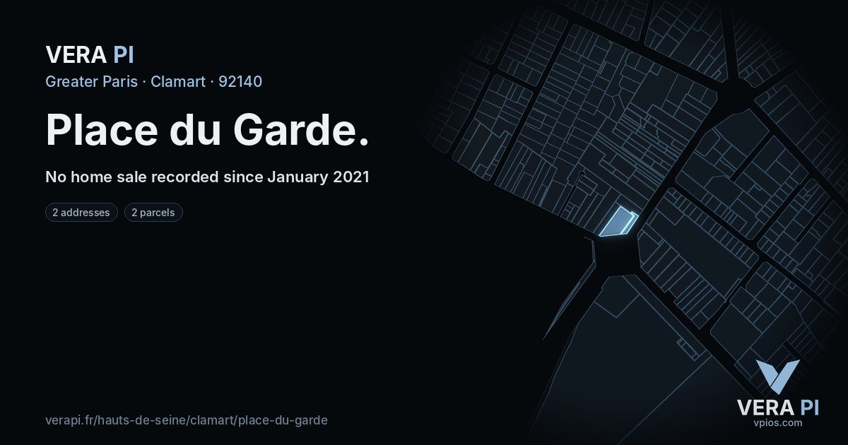Place du Garde, Clamart at night – every parcel coloured by the prices around it, the street's own parcels lit