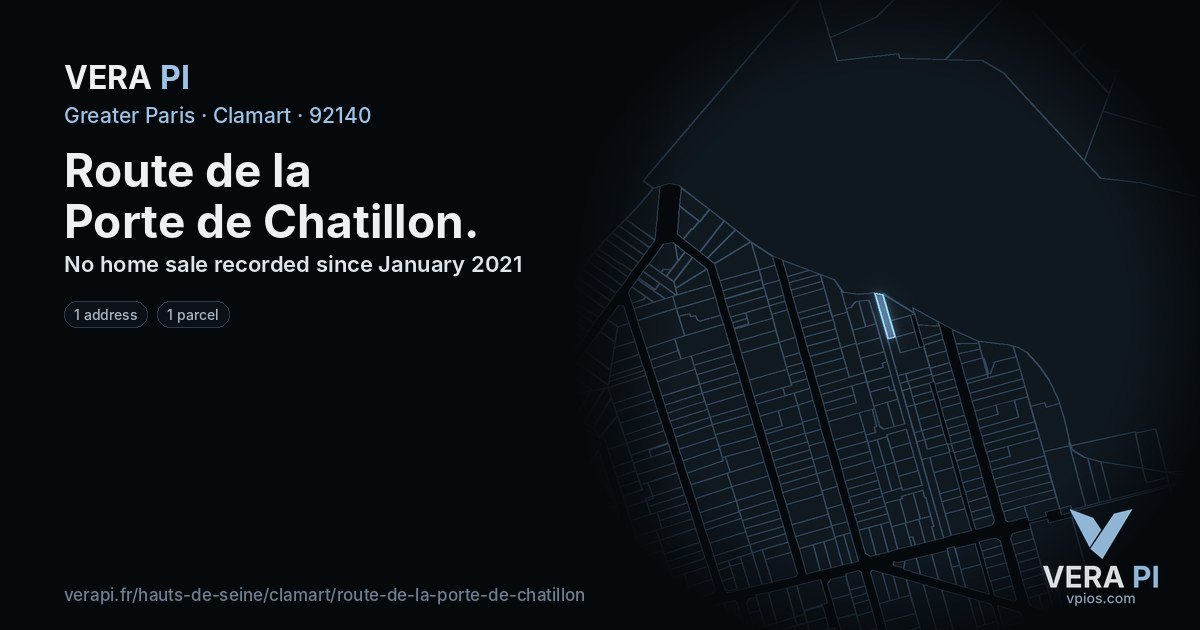 Route de la Porte de Chatillon, Clamart at night – every parcel coloured by the prices around it, the street's own parcels lit