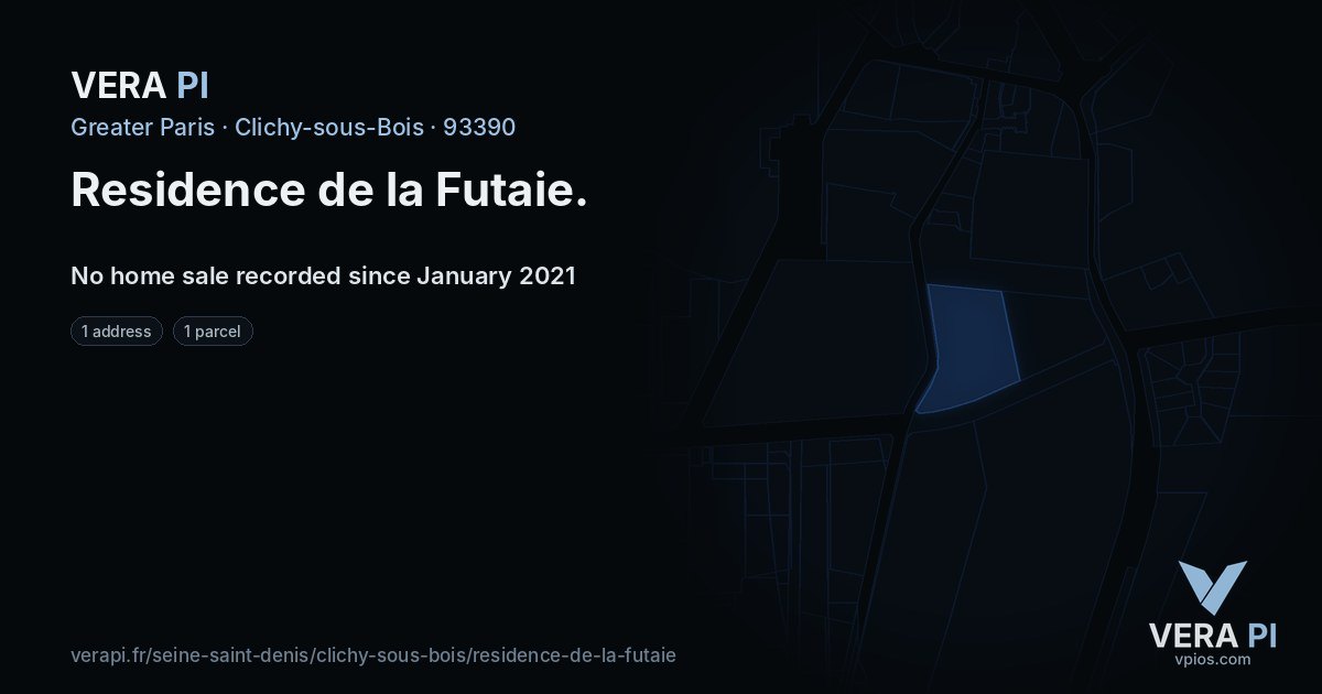 Residence de la Futaie, Clichy-sous-Bois at night – every parcel coloured by the prices around it, the street's own parcels lit